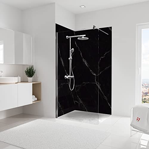 Schulte 2 panneaux muraux l.100 x h.210 cm, surface 4.2 m² douce SOFTTOUCH, 3 mm épaisseur, revêtement pour salle de bain douche, resistant aux rayures, marbe de carrare, avec adhésif double face