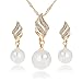 Necklace And Earring Set Fashion Shiny Pearl Crystal Sweater Pendant Necklace Jewelry Gift For Women Nice processing