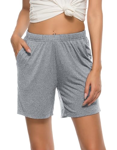 Image of JINSHI Womens Pajama Shorts Soft Comfortable Lightweight Elastic Drawstring Modal Pajama Bottoms Lounge Shorts with Pockets