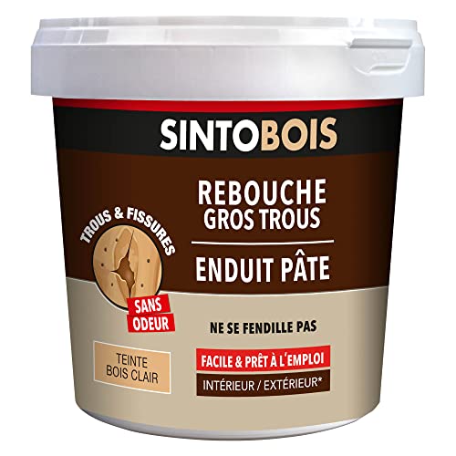 SINTO - Reboucher les gros trous - Mastic - Prêt à l'emploi - Poncer et peindre - Intérieur et extérieur - S'utilise comme un mastic - Ne se fissure pas -...