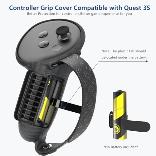 MTomatoVR 7-in-1 Protective Silicone Cover Set Compatible with Meta Quest 3s Accessories, Included Upgrade Battery Opening Controller Grips, Silicone Face Cover and Shell Cover_(TPU-Black) by MTomatoVR - Image 3