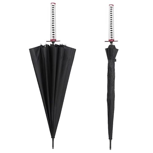 KHHK Paraguas Demon Cosplay Anime, Paraguas Samurái Grande Mango Largo, Equipo Lluvia Multifuncional A Prueba Tormentas 16 Huesos, Adecuado para Fanáticos Slayer Cumpleaños De Navidad, Tomioka Giyuu