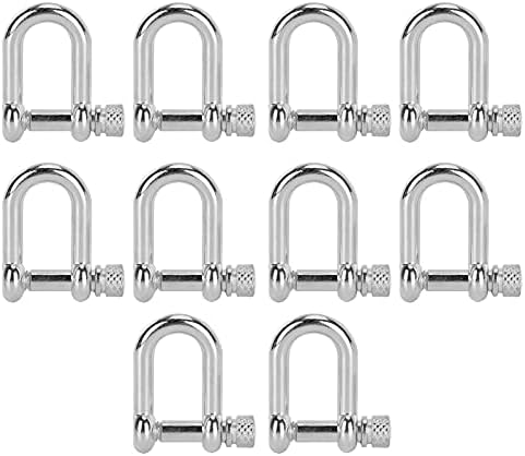 VBESTLIFE 10Pcs U Shaped Shackle Zinc Alloy Bow Shape Load Clamp for Paracord Bracelet Round Head Screw Pin…