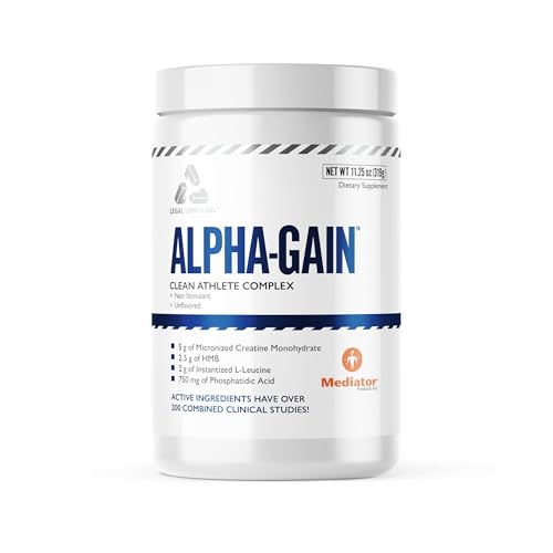 Legal Limit Labs Alpha Gain- Clean Athlete Complex- creatine, HMB, L-Leucine, and Phosphatidic Acid - Lean Muscle 30 Servings