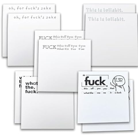 5/10-Packs Funny Sticky Note, 3×3inches Fuck This Sticky Note, White Self-Stick Notes for College Student, Office Desktop - 50sheets/Pack (10) Cover
