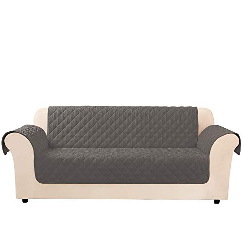 Surefit Sofa Throw Cover-Microfiber Non Slip-Water Resistant-70 Inches Wide-Machine Washable-100% Polyester, Gray #TOP9