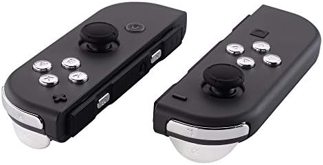 eXtremeRate Chrome Green Glossy Replacement ABXY Direction Keys SR SL L R ZR ZL Trigger Buttons Springs, Full Set Buttons Fix Kits with Tools for Nintendo Switch Joycon & Switch OLED Joy con