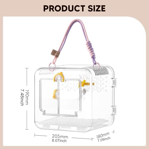 F Fityle Cage de Transport Portable pour Oiseaux, notamment pour Hamsters, perroquets, perruches, calopsittes et canaris. Équipée d'un – Image 5