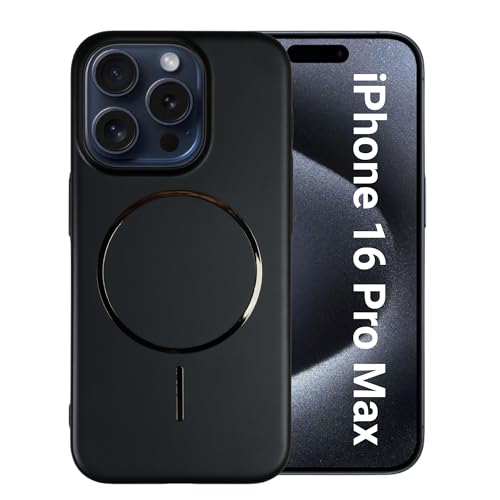 Image of AIBEX Ultra-Thin Mag-Saf Back Cover Case Compatible with iPhone 16 Pro Max| Slim Fit Scratch-Resistant Matte | Magnetic Wireless Charging | Microfibre Lining | Camera Protection (PC Material) - Black