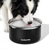 Gardner Pet Slow Water Bowl for Dogs – No Spill, Anti-Splash Floating Plate Design, Slows Drinking to Reduce Mess, Keeps Water Clean & Floors Dry, 3.8L(Black)