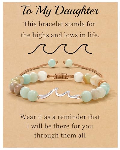 Inspirational Gifts for Women Wave Bracelet Encouragement Gifts Natural Stone Beaded Bracelets Life Is Tough Cheer Up Spiritual Thoughtful Get Weel Gifts Birthday Valentines Day Jewelry