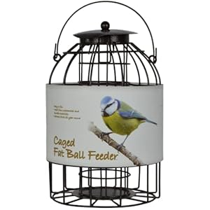 Green Jem BF16 Dome Caged Fat Ball Wild Bird Feeder, ontworpen om eekhoorns en ook grotere tuinvogels zoals duiven en duiven af te schrikken, Hammertone
