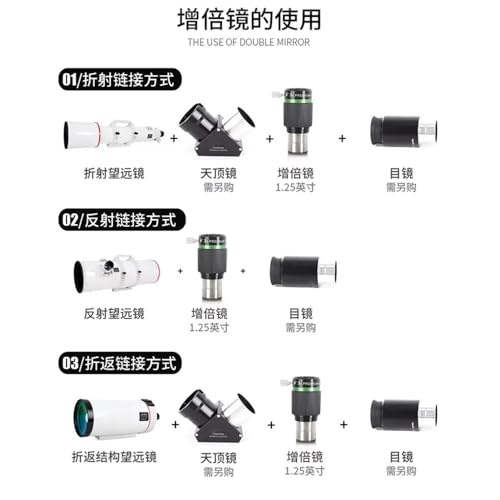 Accesorios for telescopio astronómico Barlow 5X con sistema de extinción 31,7 mm 5