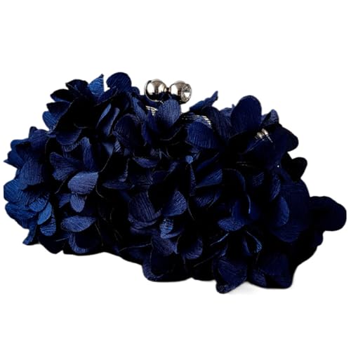 Sac de soirée bandoulière floral femme en satin avec pochette chaîne amovible