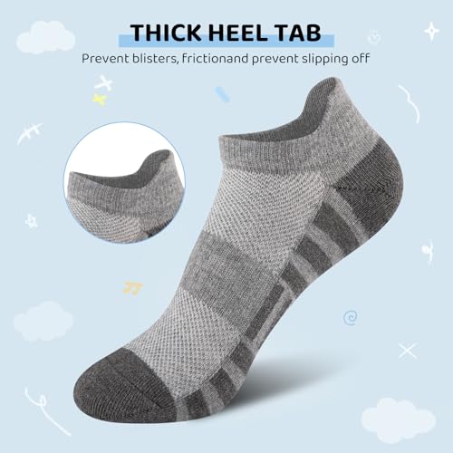 Comfoex Boys Socks Low Cut Cotton Breathable Ankle Scoks Sport For Kids 4-7 7-10 Years Old Short Athletic 10 Pairs4