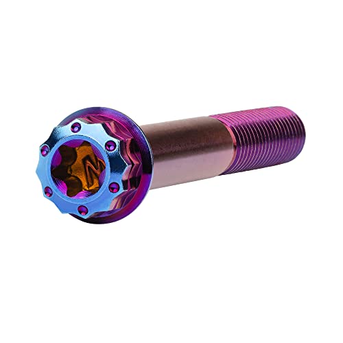 Image of Titanium Flange 12 Point Head M8 x15 20 25 30 35 40 45 50 55 60 65mm Screw Bolt Pack of 4 (M8x55mm, Burning Blue)