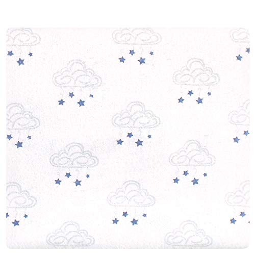 Image of Hudson Baby Unisex Baby Cotton Flannel Receiving Blankets Bundle, Cloud Mobile Blue, One Size (Pack of 2)
