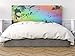 Kopfteil Bett PVC Graffiti | Verschiedene Maße 135x60cm | Einfache Platzierung | Raumdekoration | Landschaftsmotive | Natur | Urbes | Multicolor | Elegantes Design