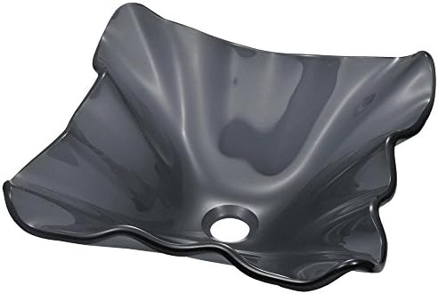 MR Direct 612 Black Frost Glass Vessel Sink, Smoke