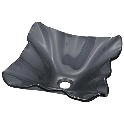 Mr Direct 612 Black Frost Glass Vessel Sink, Smoke #TOP26