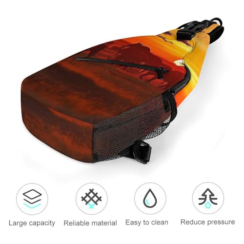 Mochila deportiva tipo sling African Animal Sunset miniatura 5