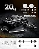 SONGMICS Hanteln, Hantelset aus Gusseisen, verstellbar, Kurzhantelset mit Verbindungsrohr, 20 kg, für Männer und Frauen, Workout, Fitness Training, Gewichtheben für Zuhause, Fitnessstudio SYL20LBKV1 - 6