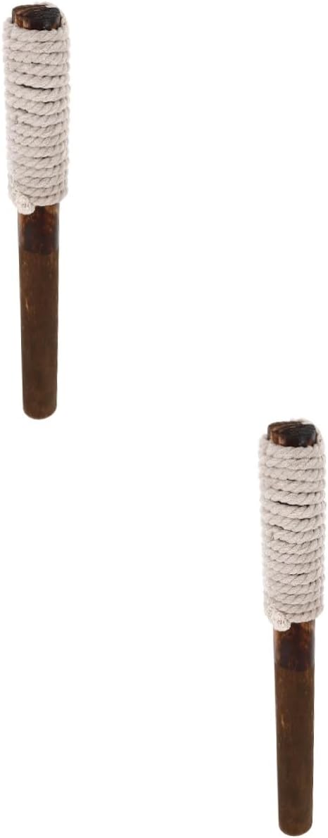 BESPORTBLE 2pcs Outdoor Wooden Torch for Festivals Easy Installation Garden Lighting Prop Decorative Flame Torch for Parties and Events Warm Glow for Celebrations