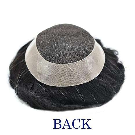 Miniatura 4 de Tupé de encaje para hombres, pieza de cabello humano real, sistema de reemplazo de cabello de encaje suave, postizo para hombre, protesis capilar
