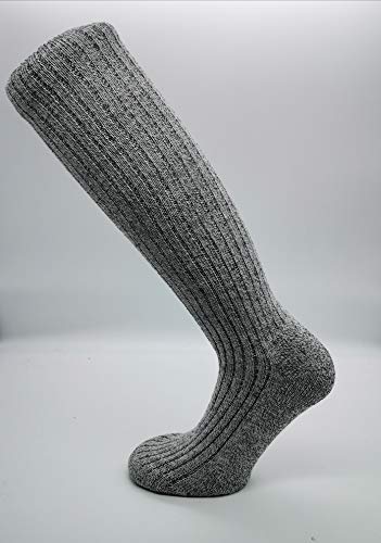 Schenk Noorse kniekousen grijs met badstof zool heren 72% wol warm & ideaal voor werkschoenen & veiligheidsschoenen - Noorse sokken lang 6 paar - Afbeelding 3