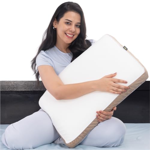 Image of Frido Sleep Plus Memory Foam Pillow | Ergonomic Support for Back & Side Sleepers | Durable, Hypoallergenic & Breathable Cool Pillow | for Everyday Use & Neck, Shoulder Pain | Washable Cover | Brown