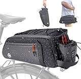 NDakter Bike Bags for Bicycle Rear Rack - 10L Waterproof 3 IN 1 Ebikes Trunk Bag with Water Bottle Holder, Reflective Electric Bike Saddle Panniers...