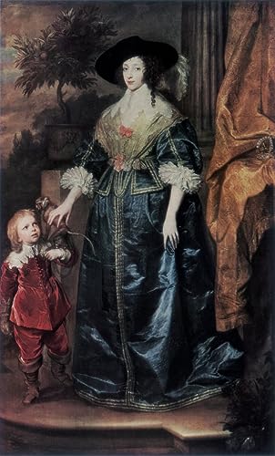 Impression toile Van Dyck reine Henrietta Maria pour habiller un grand mur vide de salon