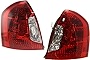 Evan-Fischer Tail Light Assembly Compatible with 2006-2011 Hyundai Accent Halogen Clear& Red Lens Set of 2 Passenger and Driver Side