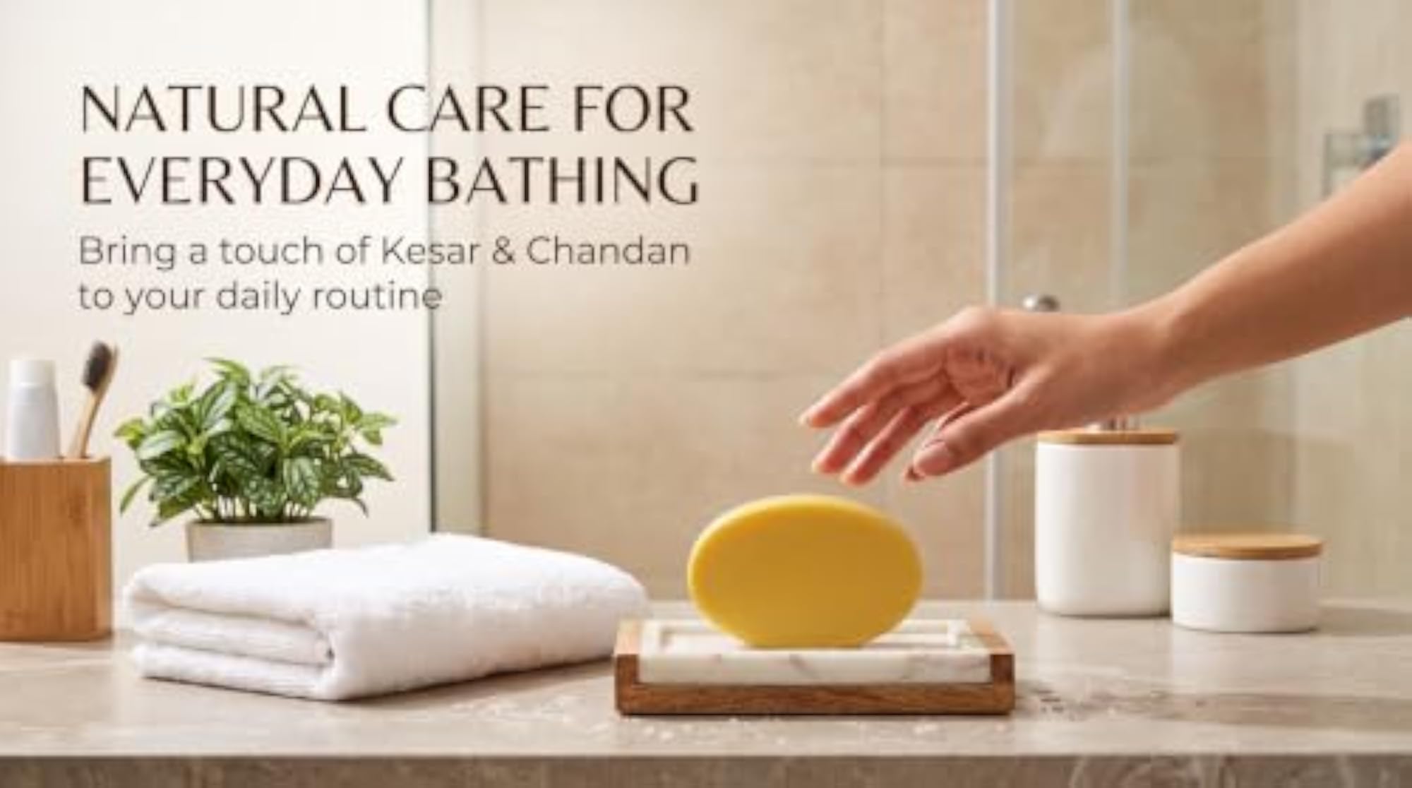 Kesar Chandan Glow Soap Pack of 3, Herbal Natural Handmade