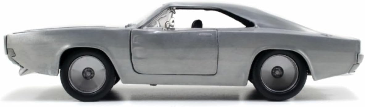 Fast & Furious 1:24 Dom's 1968 Dodge Charger R/T Die-cast Car Bare Metal, Toys for Kids and Adults, 97336