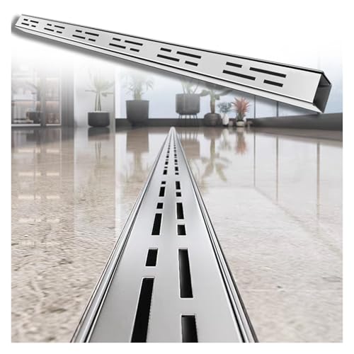 Caniveau acier inoxydable 100x5cm avec grille amovible pour cour et évacuation des eaux pluviales