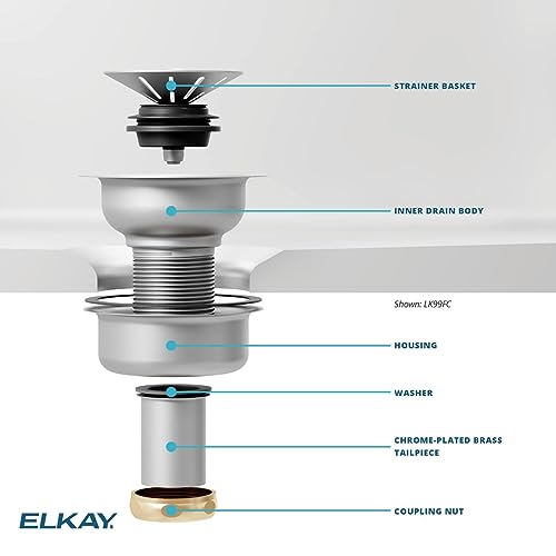 Kit de desagüe Deluxe Elkay LK99FCS en acero inoxidable miniatura 4
