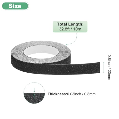 Image of M METERXITY 1-Pack Grip Tape, 0.8Inch x 33ft /20mm x 10m Anti Slip Traction Tape for Stair Steps /Indoor /Outdoor, Non Skid Adhesive Stair Tread Tape [Black]