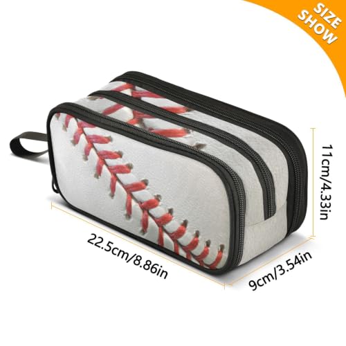 Image of Pencil Case Baseball Sport 3 Compartments Pencil Pouch