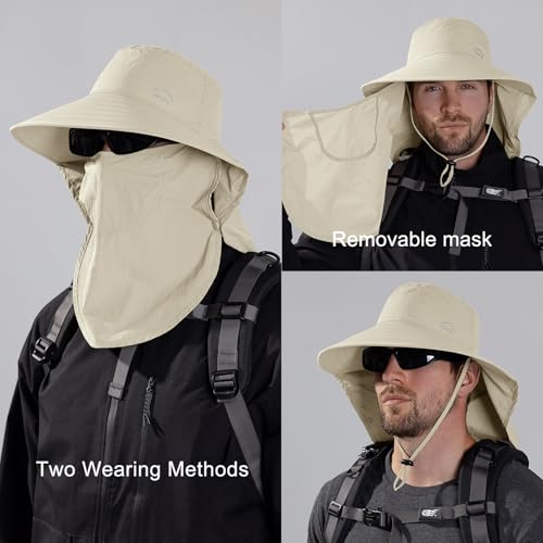 Image of Sun Hat for Men Women with Neck Flap,UPF 50+ UV Protection Fishing Hat