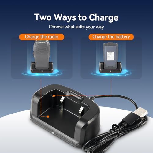 Cargador Walkie Talkie Retevis H777 soluciona la falta de batería con USB-C 7
