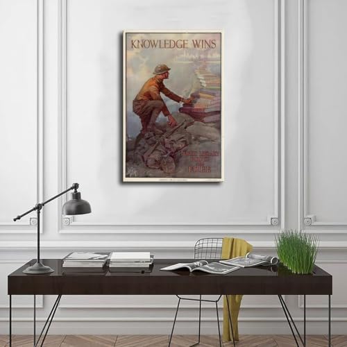 Impression sur toile décoration murale pour bureau WCYB Knowledge Wins 1918
