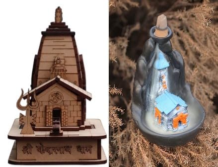 A&S Ventures Brown Wooden Shir Kedarnath Temple | Smokey Fountain Waterfall Kedarnath Dham with 10 Free Smoke Cones-image-9