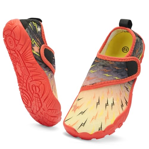 Image of Kids Water Shoes Boys Girls - Wide Toe Box Quick Dry Barefoot Shoes Breathable Non Slip Aqua Athletic Sneakers for Swim Beach Pool Kayak Hiking Sand Walking Travel Essentials (Little Kid /Big Kid)