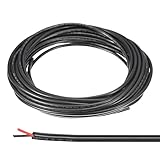 uxcell 電線ケーブル 24A WG電線 2芯 UL2464 錫メッキ銅 5M 低電圧 PVCケース 配線 絶縁 延長電源コード 交換 修理 リード線 LEDストリップランプ照明用 黒