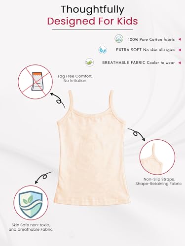 Image of BODYCARE Solid Girls Slip Pack of 6 (Color & Print May Vary)