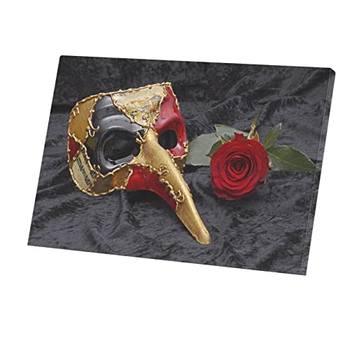 Tableau Venise Masque Rouge Noir Or Coviello Idée Cadeau Idéale