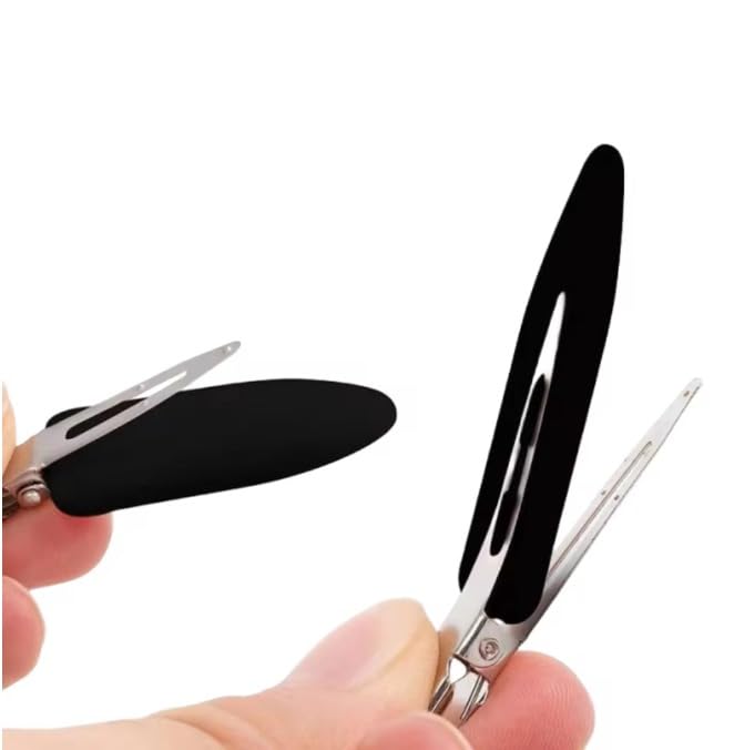 10-Piece No Bend Metal Hair Clips, Professional Styling Accessories - Black - Image 3
