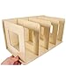 HOMSFOU Desktop Wooden Cd Rack Multi-Functional Storage Organizer for Vinyl Records and Books Sturdy Oak Display Shelf for Use