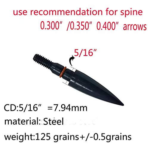 image for Generic Field Points arrowheads 125 Grains Archery Field Points,5/16''